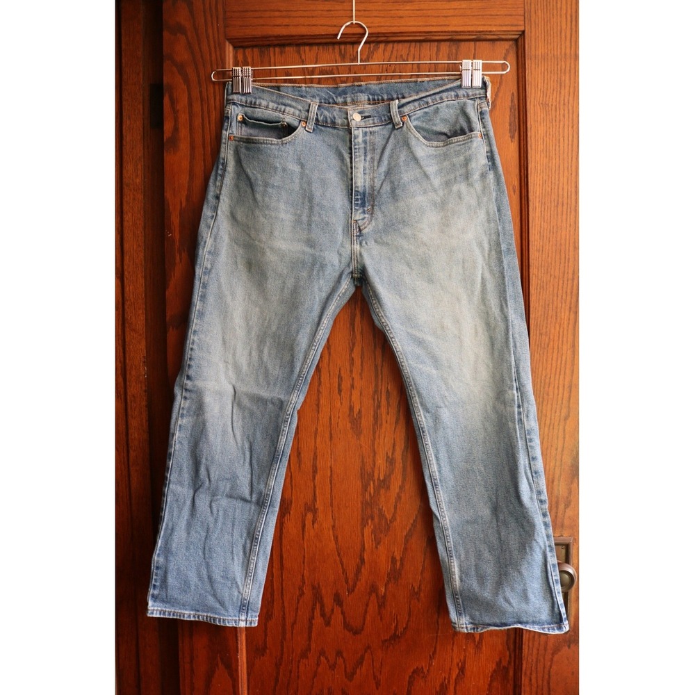 LEVI STRAUSS 541 Athletic Taper Jeans Men 38x29 Light Blue Wash Stretch Denim